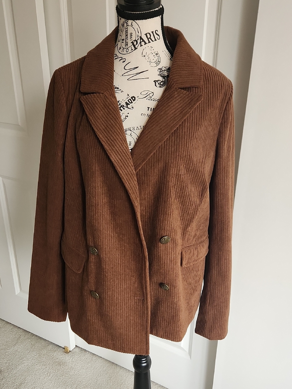 NWT Evereve Ronnie Brown Corduroy Blazer SZ M
